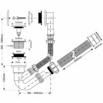 Обвязка для ванны McAlpine MRB4CB L500 мм с нажимной кнопкой и отводной трубой MRB4CB