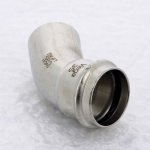 Отвод однораструбный 45* 35 VIEGA Sanpress Inox SC-Contur 435424