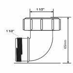 Отвод угловой 90* McAlpine 1"1/2 НВ CV11WH