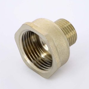 Переходник резьбовой латунный Uni-Fitt 1"1/2x2" НВ никелированный 603N6700