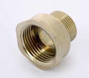 Переходник резьбовой латунный Uni-Fitt 3/4"x1" НВ никелированный 603N3400
