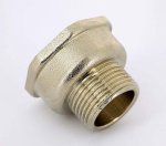 Переходник резьбовой латунный Uni-Fitt 3/4"x1" НВ никелированный 603N3400