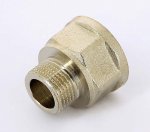 Переходник резьбовой латунный Uni-Fitt 3/8"x1/2" НВ никелированный 603N1200