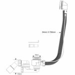 Полуавтомат для ванны McAlpine MRB13CB1 L700 мм с нажимной кнопкой гибкий MRB13CB1