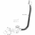 Полуавтомат для ванны McAlpine MRB13CB L575 мм с нажимной кнопкой гибкий MRB13CB