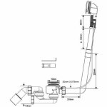Полуавтомат для ванны McAlpine MRB13CBSR L515-660  мм с нажимной кнопкой жесткий MRB13CBSR