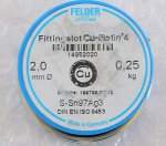 Припой мягкий FELDER №4 2мм 250гр на шпуле Cu-Rotin®4 Sn97Ag3 14952020