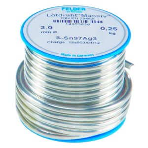 Припой мягкий FELDER №4 3мм 250гр на шпуле Cu-Rotin®4 Sn97Ag3
