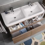 Раковина двойная GEBERIT Renova Nr. 1 Plan 130 см 122130000