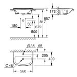 Раковина GROHE Bau Ceramic накладная 55 см 39422000