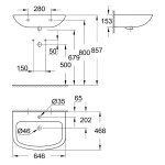 Раковина GROHE Bau Ceramic подвесная 65 см 39420000