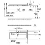 Раковина GROHE Cube Ceramic накладная 100 см 3947500H