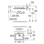 Раковина GROHE Cube Ceramic накладная 50 см 3947800H