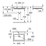 Раковина GROHE Cube Ceramic подвесная 60 см 3947300H