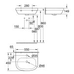 Раковина GROHE Euro Ceramic подвесная 50 см с покрытием PureGuard 3933600H
