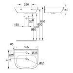 Раковина GROHE Euro Ceramic подвесная 60 см 39335000