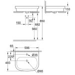 Раковина GROHE Euro Ceramic встраиваемая сверху 60 см с покрытием PureGuard 3933700H