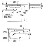 Раковина GROHE Euro Ceramic подвесная 65 см с покрытием PureGuard 3932300H