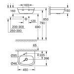 Раковина GROHE мини Euro Ceramic подвесная 45 см 39324000