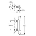 Термостат для душа GROHE Grohtherm 1000 с подключением шланга 34143003