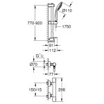 Термостат для душа GROHE Grohtherm 1000 Cosmopolitan M с душевым гарнитуром 34321002