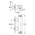 Термостат для душа GROHE Grohtherm 2000 с подключением шланга 34169001