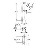 Термостат для душа GROHE Grohtherm 800 Cosmopolitan с душевым гарнитуром 34768000