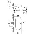 Термостат для душа GROHE SmartControl Grohtherm 3 выхода с подключением шланга 34713000