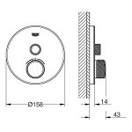 Термостат для душа встраиваемый GROHE SmartControl Grohtherm без подключения шланга белый/хром 29150LS0