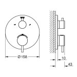 Термостат для ванны встраиваемый GROHE Atrio без излива 24138003