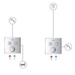 Термостат для ванны встраиваемый GROHE SmartControl Grohtherm 2 выхода квадрат белый/хром 29156LS0
