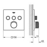 Термостат для ванны встраиваемый GROHE SmartControl Grohtherm 3 выхода без излива 29126000