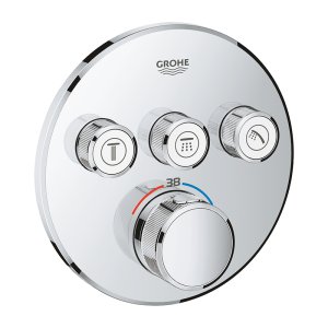 Термостат для ванны встраиваемый GROHE SmartControl Grohtherm 3 выхода круглый без излива 29121000