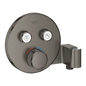 Термостат для ванны встраиваемый GROHE SmartControl Grohtherm без излива с держателем шланга графит