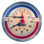 Термоманометр аксиальный  Watts F+R 818 1/2" 120C 10 бар 10009465