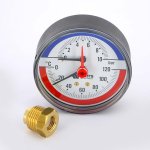 Термоманометр аксиальный  Watts F+R 818 1/2" 120C 10 бар 10009465