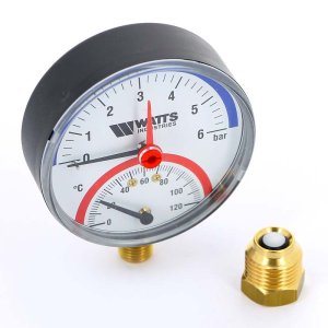 Термоманометр радиальный Watts F+R 828 1/2" 120C 6 бар
