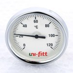 Термометр Uni-Fitt погружной аксиальный 120С 80 мм гильза 50 мм 321P4242