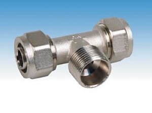 Тройник обжимной НР Henco 20 мм - 3/4" - 20 мм