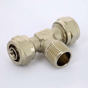 Тройник обжимной Uni-Fitt 16x1/2"x16 НР никелированный 668N6260
