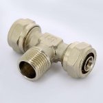 Тройник обжимной Uni-Fitt 16x1/2"x16 НР никелированный 668N6260