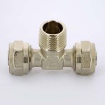 Тройник обжимной Uni-Fitt 16x1/2"x16 НР никелированный 668N6260