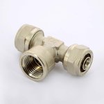 Тройник обжимной Uni-Fitt 16x1/2"x16 ВР никелированный 667N6260