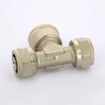 Тройник обжимной Uni-Fitt 16x1/2"x16 ВР никелированный 667N6260