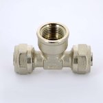Тройник обжимной Uni-Fitt 16x1/2"x16 ВР никелированный 667N6260