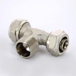 Тройник обжимной Uni-Fitt 20x1/2"x20 НР никелированный 668N7270