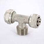 Тройник обжимной Uni-Fitt 20x1/2"x20 НР никелированный 668N7270