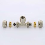 Тройник обжимной Uni-Fitt 20x3/4"x20 ВР никелированный 667N7370