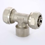 Тройник обжимной Uni-Fitt 26x1"x26 ВР никелированный 667N8480