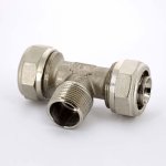 Тройник обжимной Uni-Fitt 26x3/4"x26 НР никелированный 668N8380